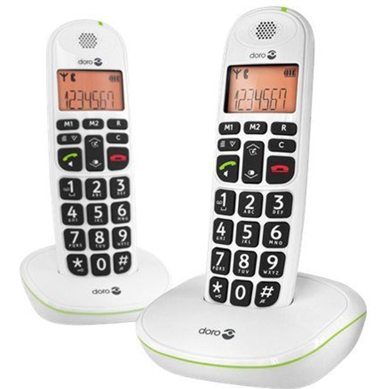 DORO PhoneEasy 100W Duo - Téléphone sans fil avec ID d'appelant - DECTGAP - noir + combiné supplémentaire