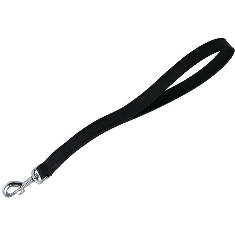 Martin-Sellier - Laisse Courte Pour Chien - Cuir Bords Arrondis Noir (50cm X 25mm)