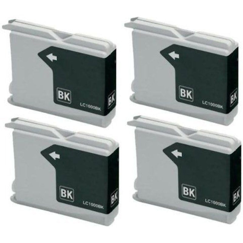 Tonercenter24 - 4 x Compatible BROTHER LC-970 / LC-1000 Noir Cartouche Encre (Avec Puce)