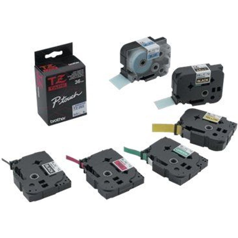 Brother - Bande fluorescente - noir sur orange - Rouleau (1,2 cm x 8 m) - pour P-Touch PT-1080, 1150, 1170, 1250, 1290, 1400, 1650, 18, 1830, 1900, 1950, 2700, PT-GL-200