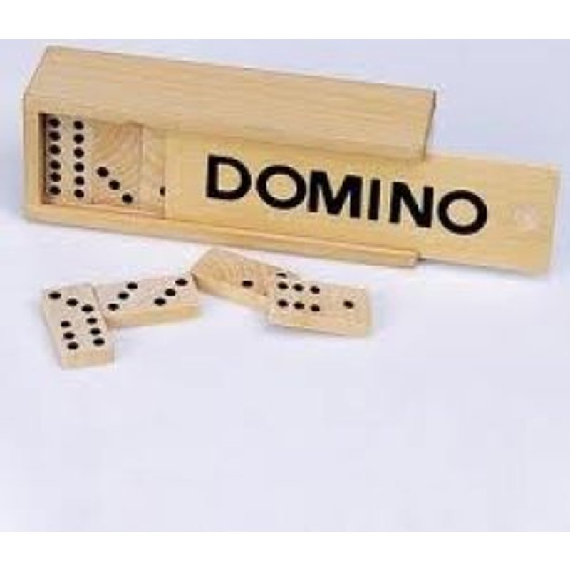 Jeu Coffret En Bois Domino De Poche 12 X 4.5 X 3 Cm