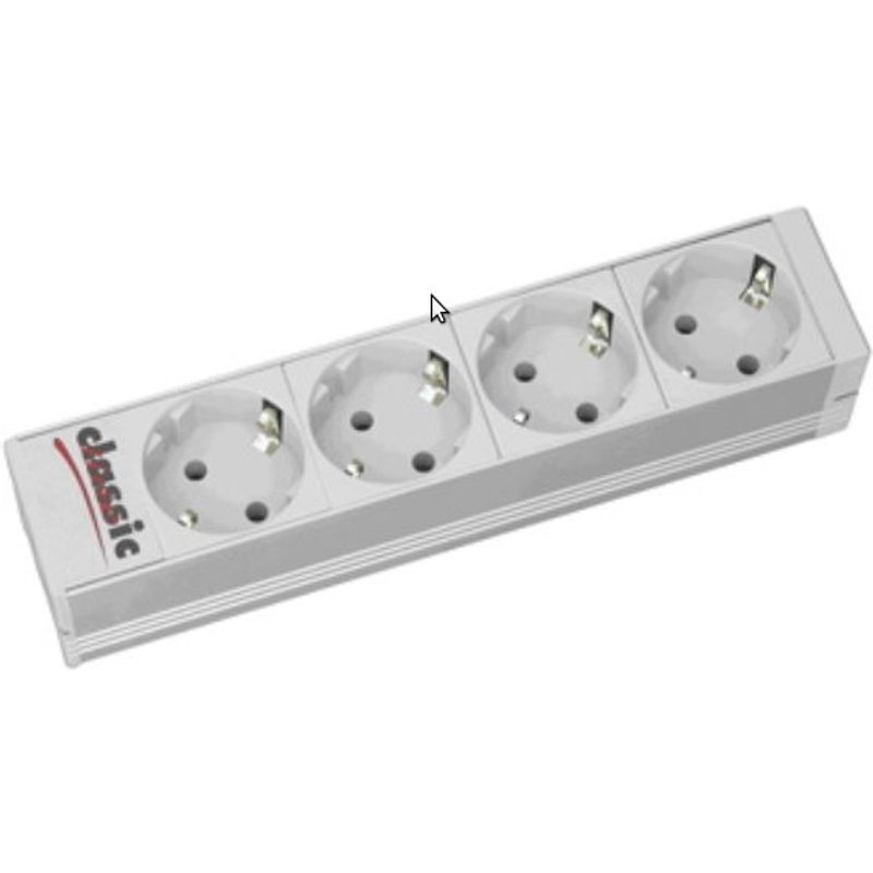 Bachmann IT PDU Basic - Coupe-circuit (rack-montable) - CA 230 V - connecteurs de sortie : 4 - 1U - 10" - 2 m cordon - argent, gris clair