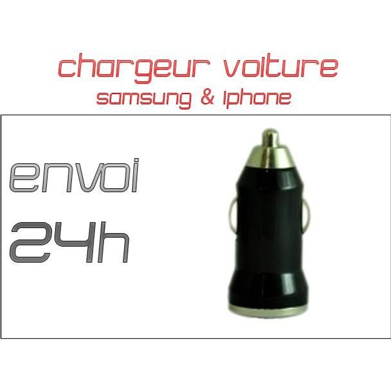 Chargeur Voiture - Samsung & Iphone - Noir