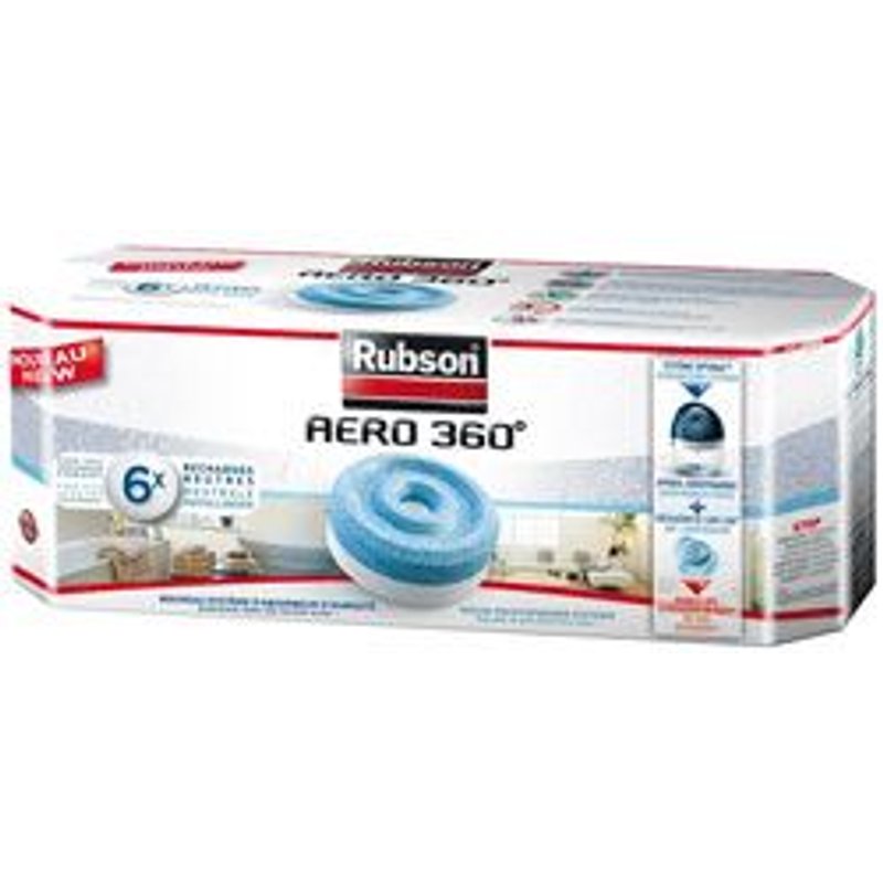 LOT DE 6 RECHARGES POUR RUBSON ABSORBEUR AERO 360