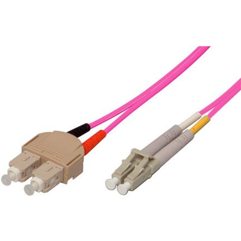 52231280 52231280 Câble de brassage fibres optiques, 50/125µm, fibres OM4, connecteur SC Duplex/connecteur LC Duplex, violet bruyère, 2,0 m