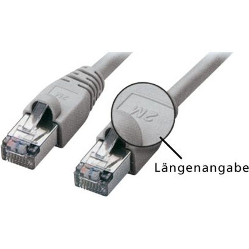 12417279 12417279 Câble de brassage (RJ45) S-FTP, Cat 5e, Gris, 1,0m