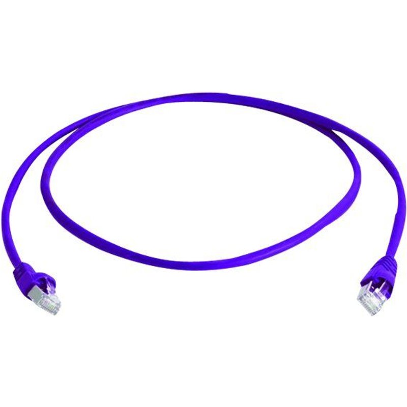 Telegärtner MP8 FS 500 - Cordon de raccordement - RJ-45 (M) pour RJ-45 (M) - 25 cm - SFTP - CAT 6a - démarré, bloqué - violet