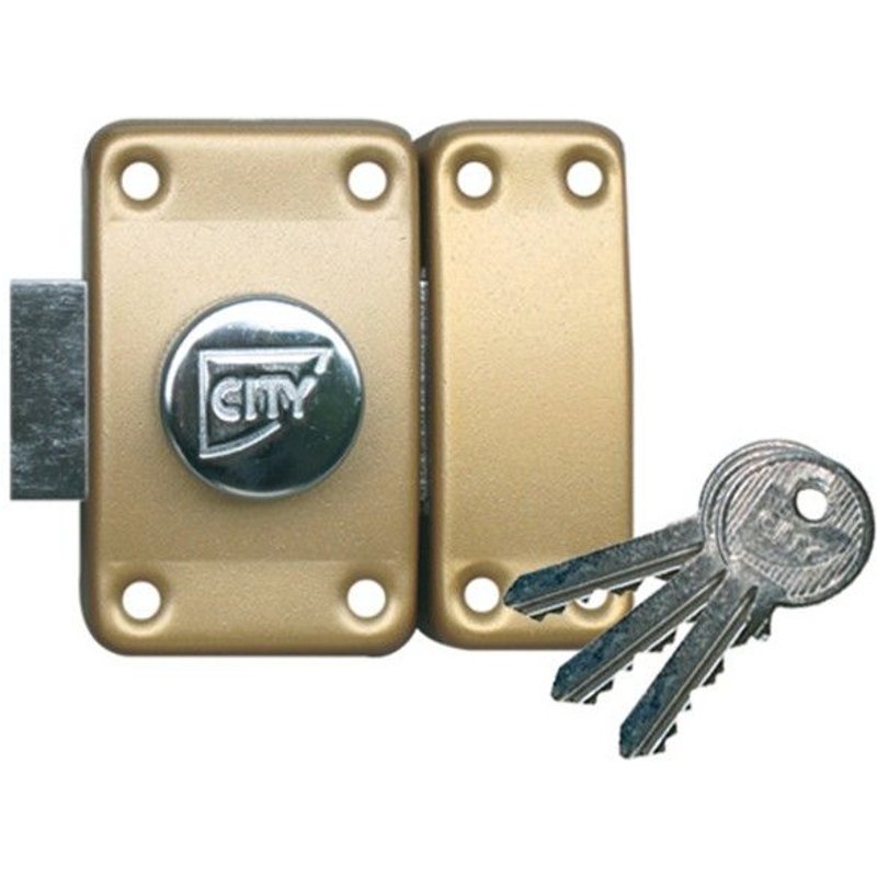 Verrou ISEO City 25 à bouton - Cylindre 50 mm - Sur variure N V03 - 10020502