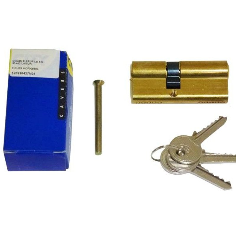 Cylindre City ISEO 30x40mm laiton poli - varié V04 KCF005504 - 520930427V04