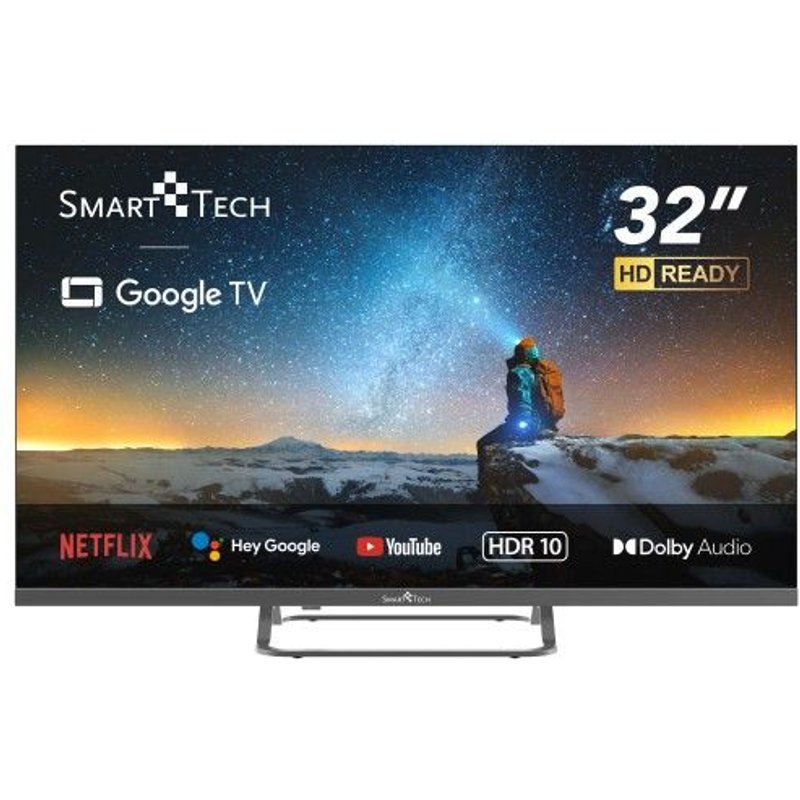 Smart Tech 32HG01V - 32" - TV LED HD 80 cm Smart TV Google HDMI, USB, Résolution : 1366 * 768