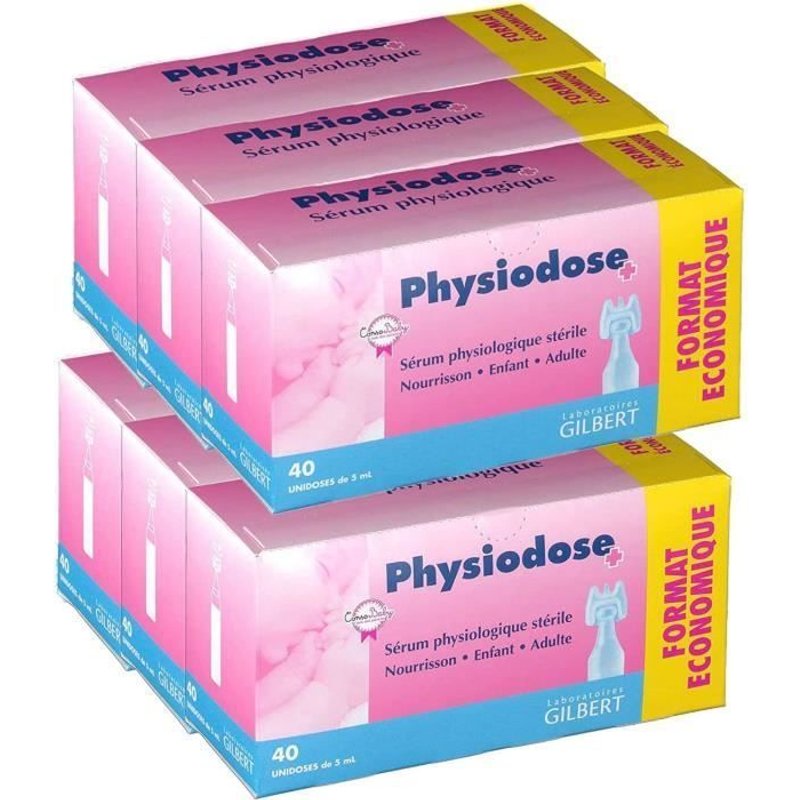 Physiodose Sérum Physiologiques Lot De 6 Boîtes De 40 Unidoses
