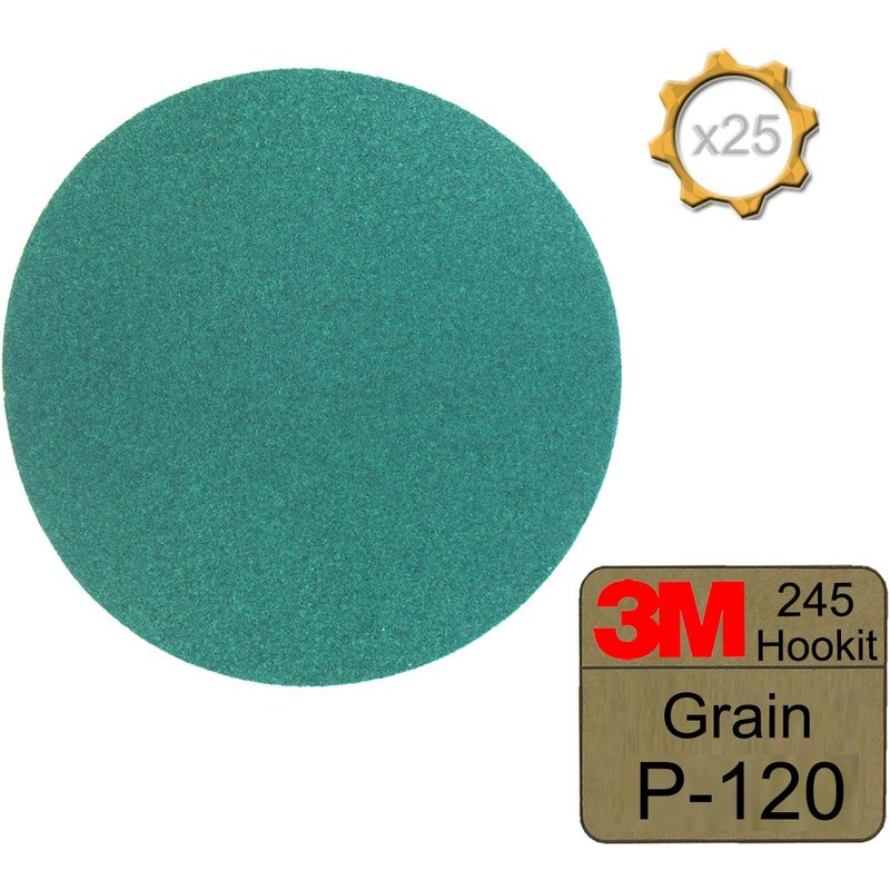Disque abrasif Hookit 3M 245 diamètre 150 grain 120 x 25