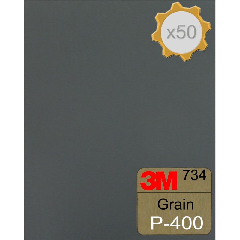 Feuille abrasive 3M 734 Ă l'eau 230x280 Grain 400 x 50