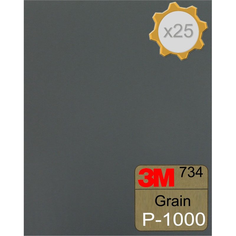 Feuille abrasive 3M 734 Ă l'eau 230x280 Grain 1000 x 25