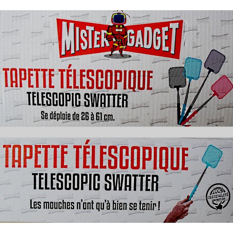 1 TAPETTE A MOUCHE TELESCOPIQUE de 16 a 61 CM COLORÉ