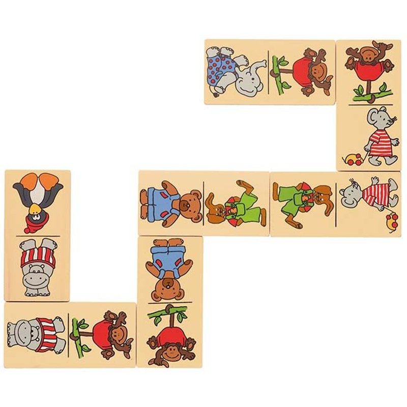 Jeu De Domino Avec Boîte En Bois Animaux