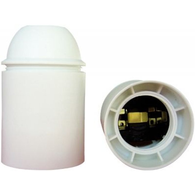 Douille thermoplastique lisse blanc E27