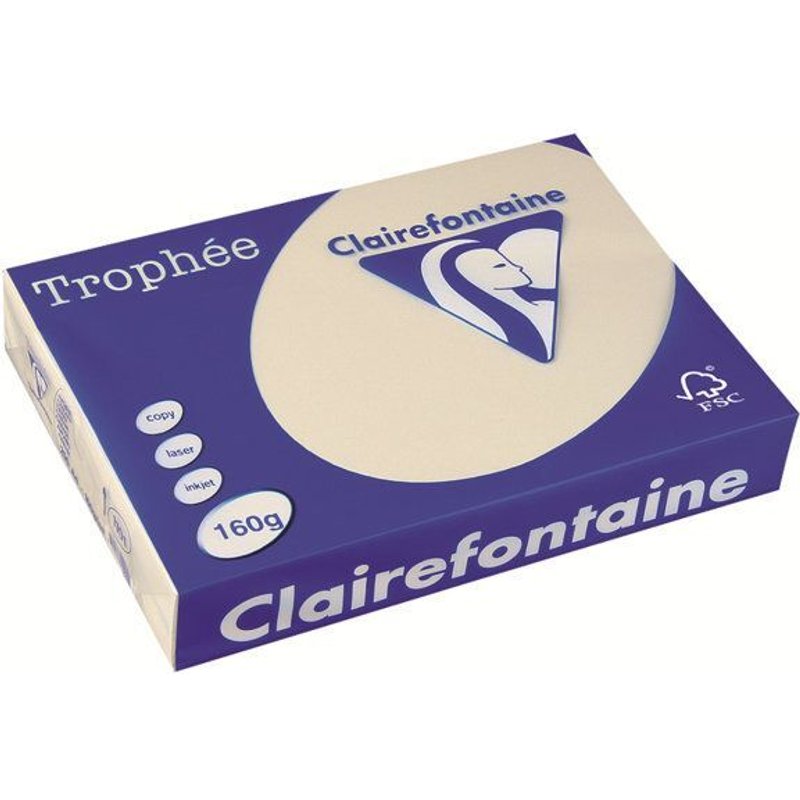 Clairefontaine Trophée - Papier teinté - crème - A4 (210 x 297 mm) - 160 g/m² - 250 feuille(s)