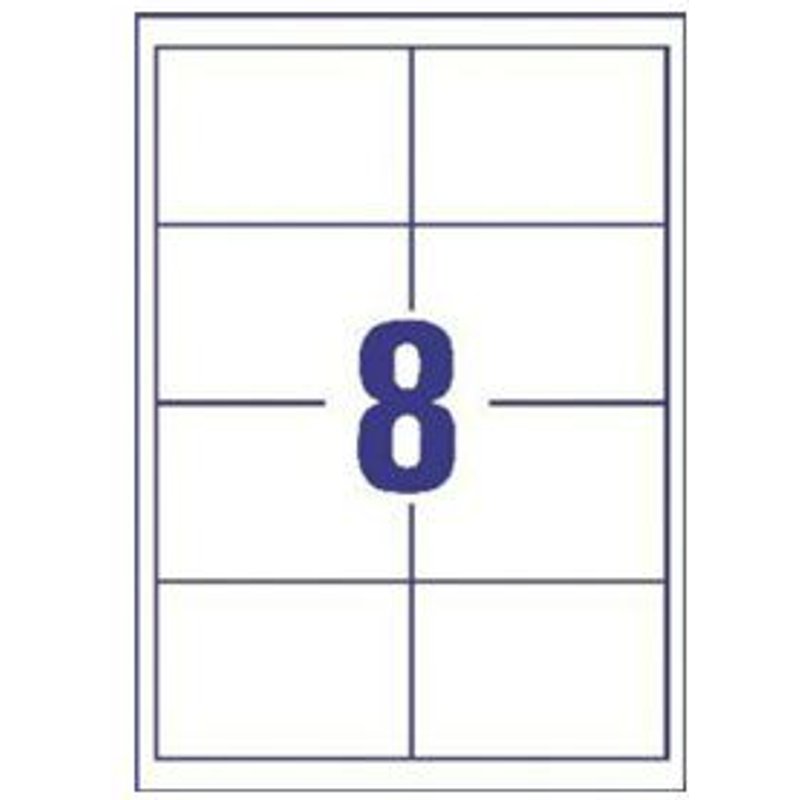 Avery Zweckform Universal - Papier - adhésif permanent - blanc - 97 x 67.7 mm 1600 étiquette(s) (200 feuille(s) x 8 étiquettes