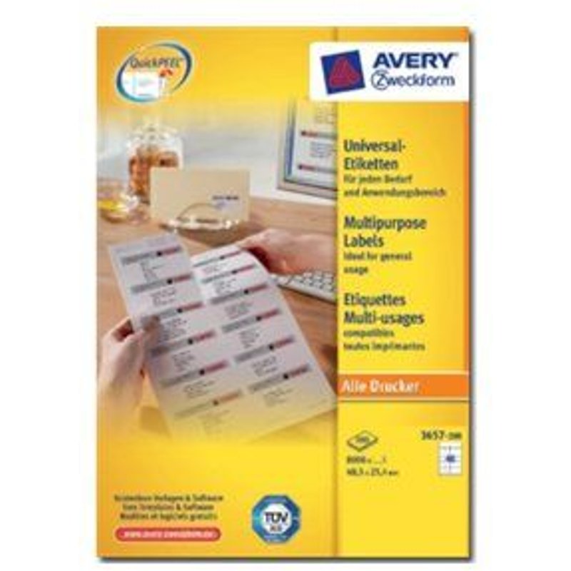 Avery Zweckform Universal - Papier - adhésif permanent - blanc - 48.5 x 25.4 mm 8000 étiquette(s) (200 feuille(s) x 40 étiquettes