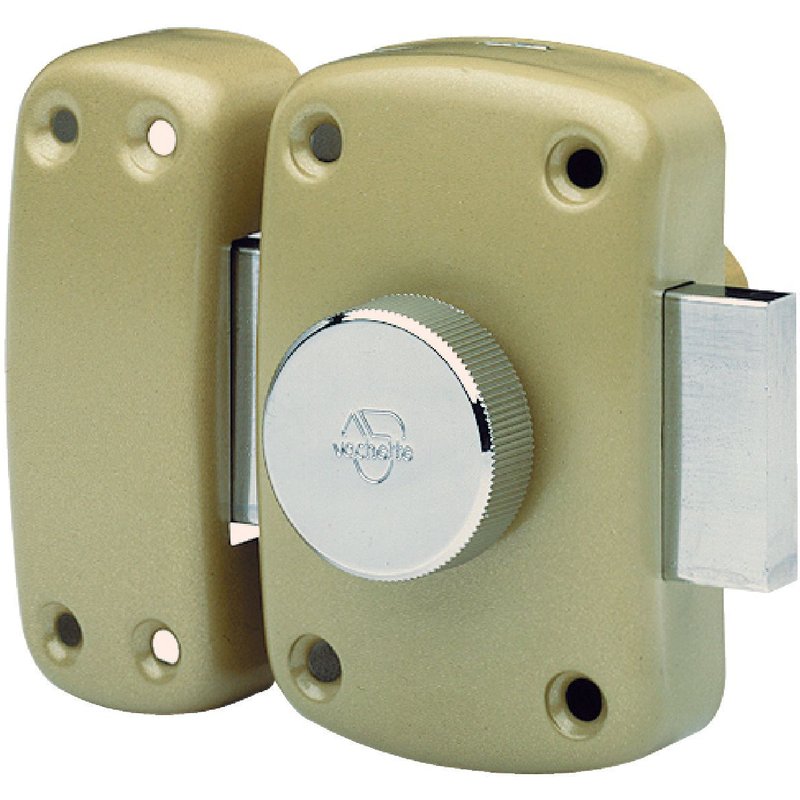 Verrou de sureté bouton et cylindre série Cyclop Vachette - Bronze - Longueur 45 mm