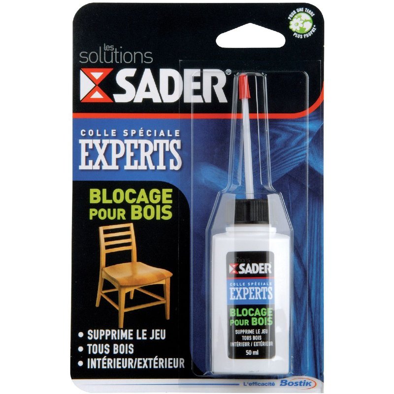 Colle blocage pour bois Sader - Flacon 50 ml