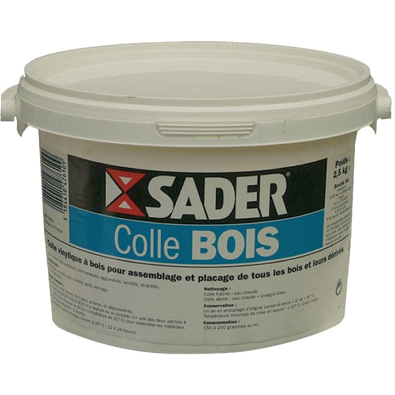 Colle à bois Sader - Prise 2H - Seau 2,5 kg