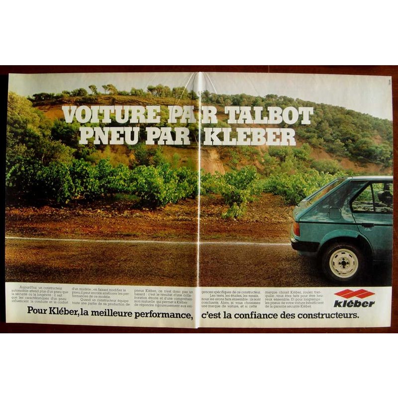 Publicité Papier - Pneu Kléber De 1980