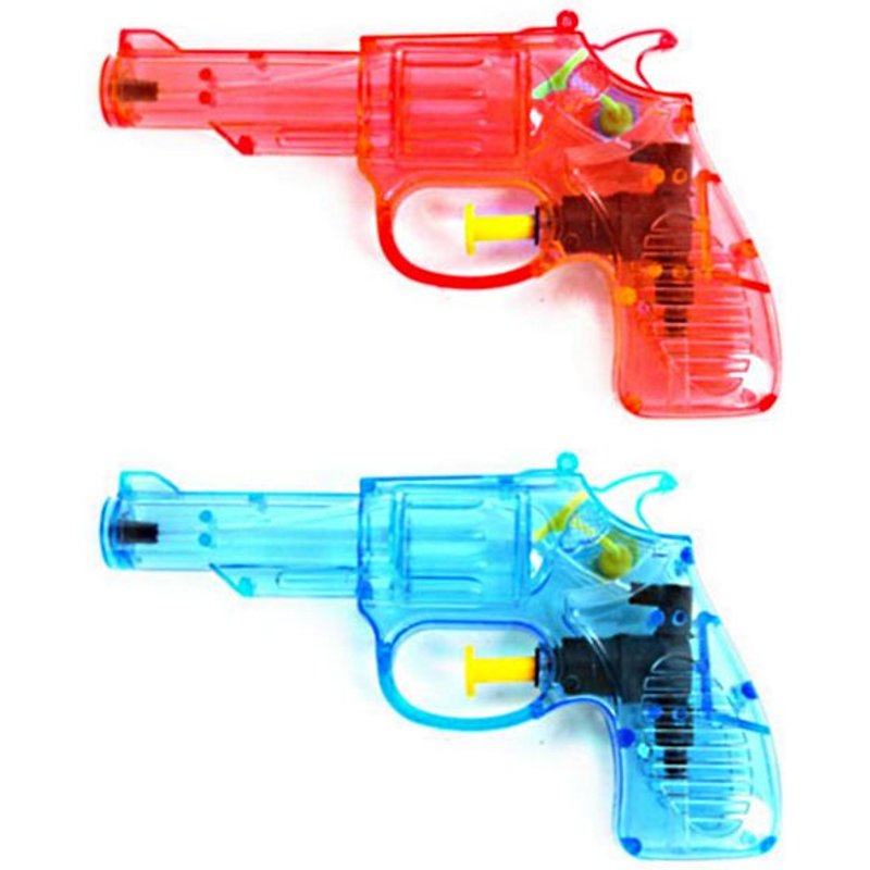 2 Pistolet A Eau Colt 14 X 8.5 Cm Cm Rouge Et Bleu Jouet