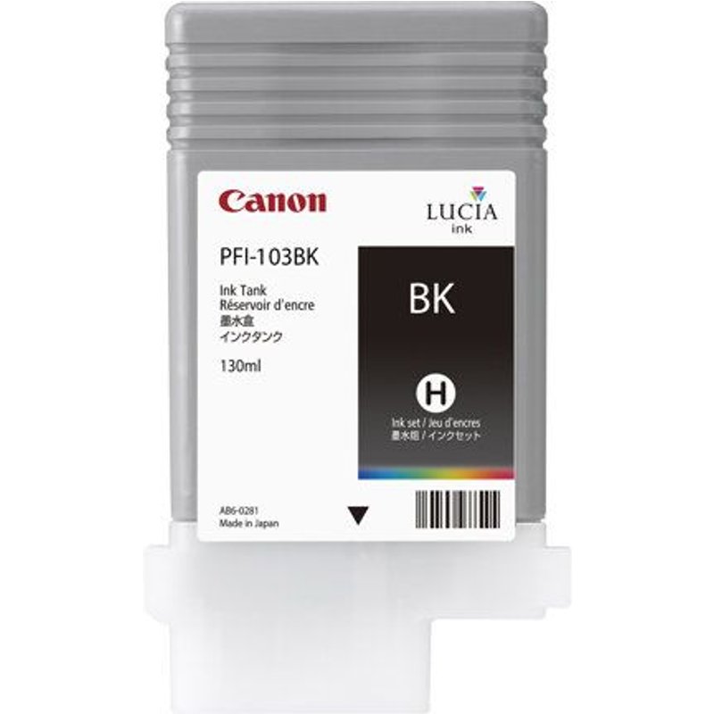 Canon PFI-103 BK - 130 ml - noir - originale - réservoir d'encre - pour imagePROGRAF iPF5100, iPF6100, iPF6200
