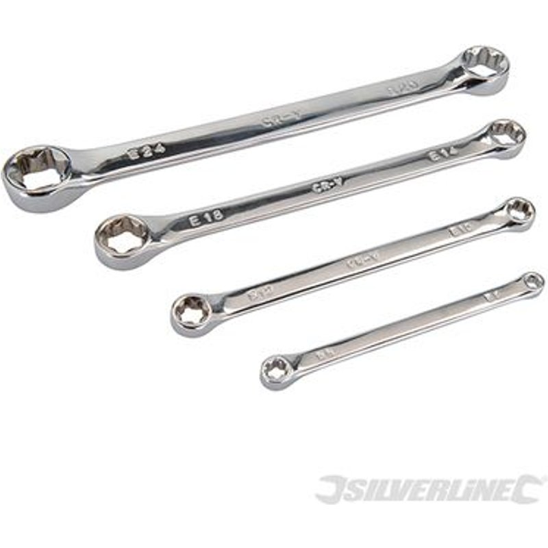 Jeu de 4 clés plates à oeil Torx