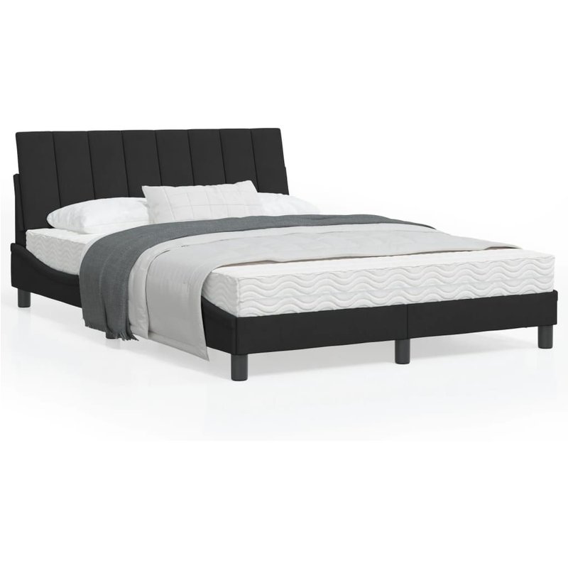 Vidaxl Cadre De Lit Avec Lumières Led Noir 140x200 Cm Velours