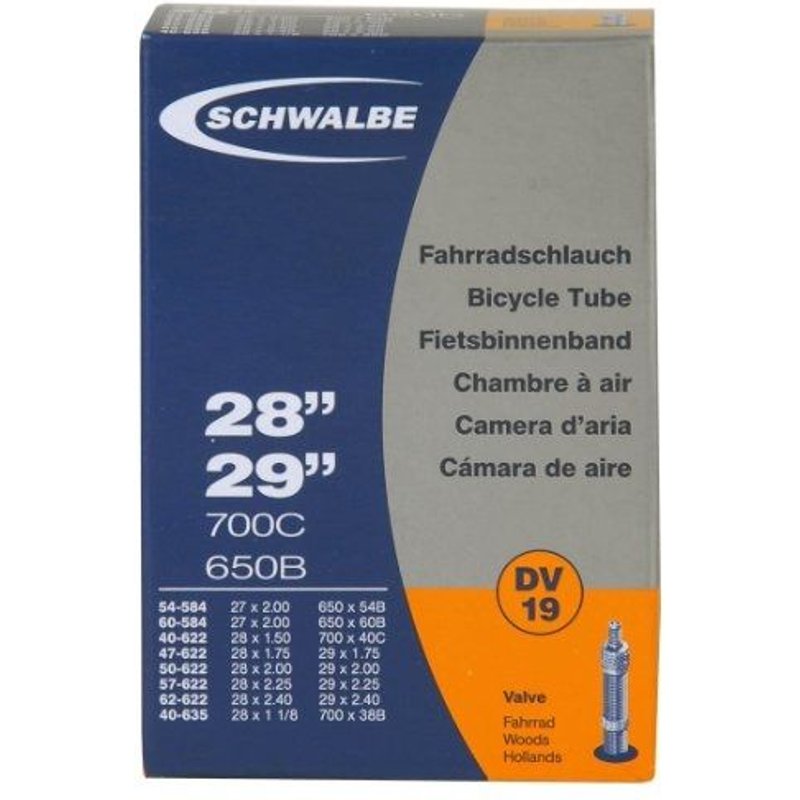 Chambre à air VTT Schwalbe AV19 27.5'' à 29''x1.75-2.40 valve Schrader