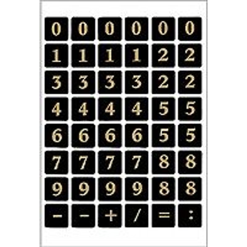 Herma Numbers 13x13mm 0-9 Film Black Gold Embossed 2 Sheets (4131)