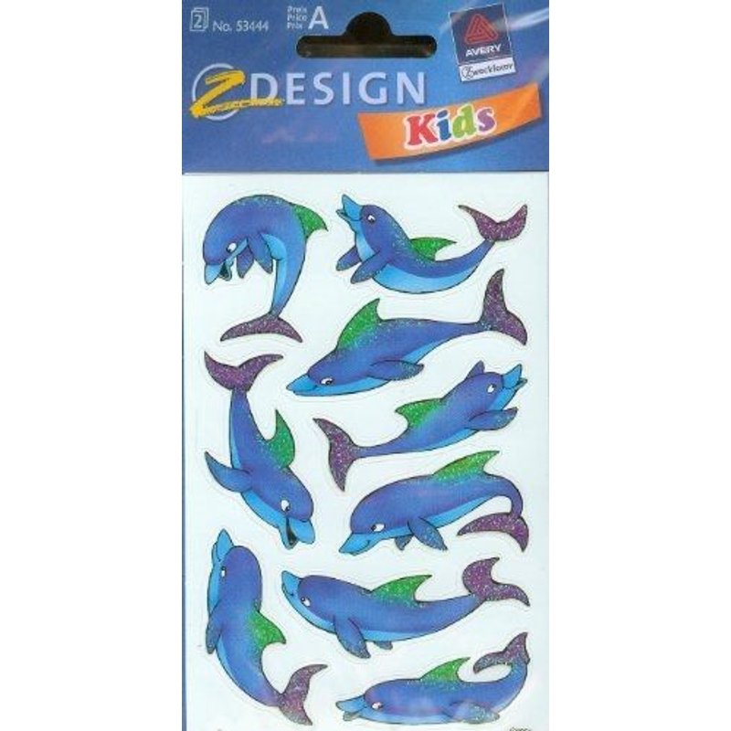 Z Design Kids 53444: Naklejki Na Blyszczacym Papierze Delfiny Avery Zweckform