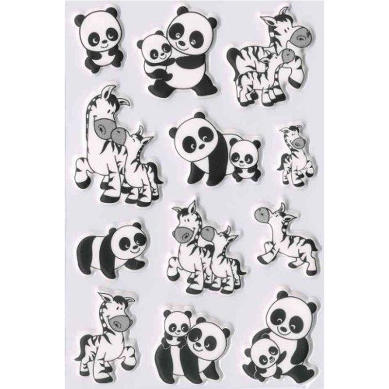 Herma Sticker Magic Familles De Pandas Et De Zbres, Foam 6021