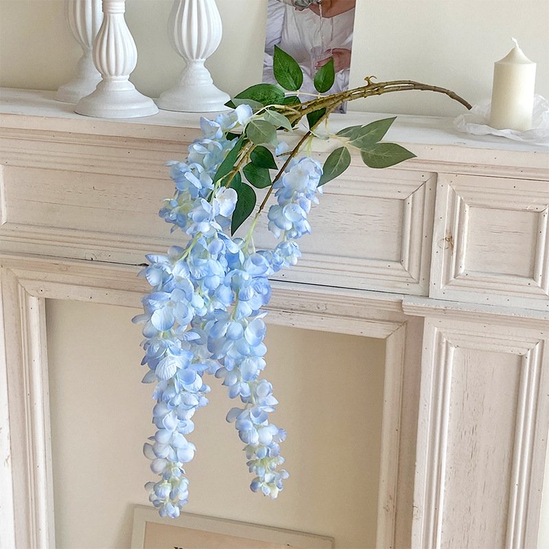 Giant Wisteria Silk Flower Garland - Elegant Hanging Vine Decor For Weddings, Home, And Outdoor Events (White, Blue, Lavender, Pink)
