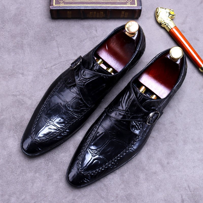 Pointed men's shoes business leather shoes Brock retro gentleman foreign trade a generation of men's leather leather shoes
