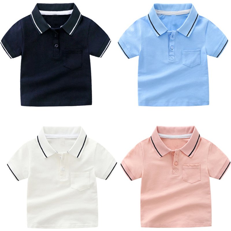 Mother & Kids Children's Clothing Korean Summer New Multi Color Casual Shirts Short Sleeved Boys T Shirts Polo Shirts
