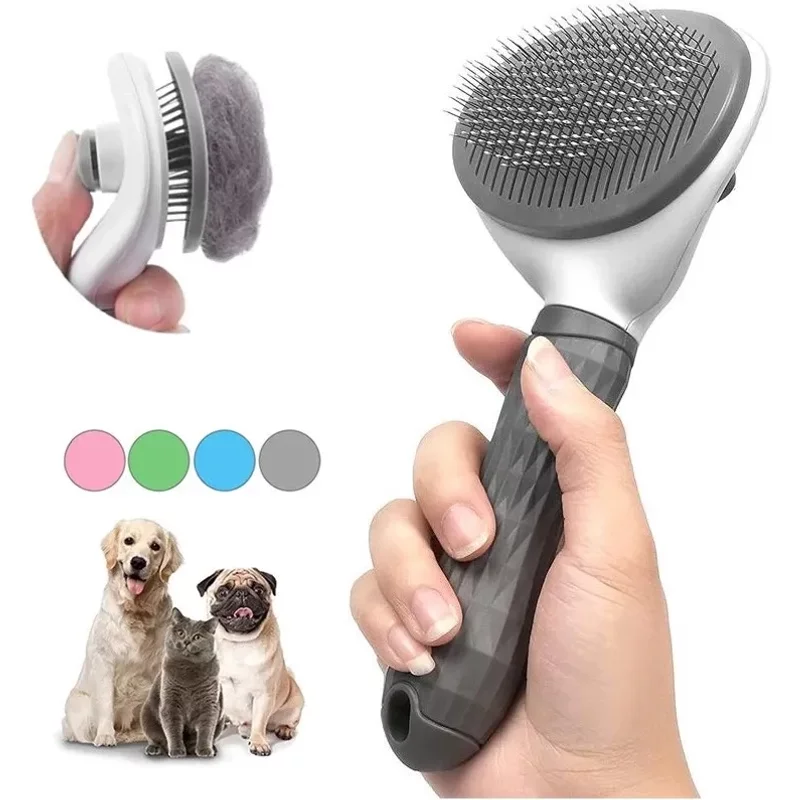 Pet Dog Brush Cat Comb Self Cleaning Pet Hair Remover Brush For Dogs Cats Grooming Tools Pets Dematting Comb Dogs Accessories
