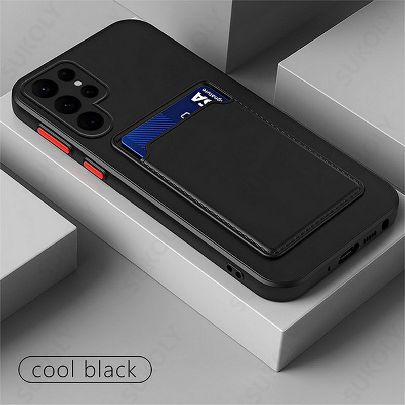 Soft Silicone Phone Case For Samsung Galaxy S22 Ultra S21 Plus S20 FE A52s A53 A32 A12 A51 A33 M52 5G Wallet Card Holder