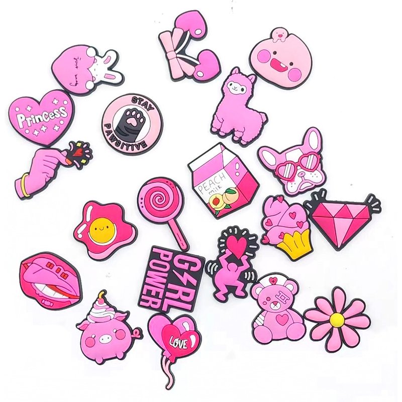 Pink Cute Little Fresh Shoes Flower Shoe Buckle Soft Glue DIY Slippers Sandals Accessories Accessories Accessories