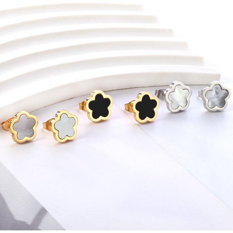 Earrings, Cute Peach Blossom, Simple Flower Earrings, Stainless Steel Earrings, High Grade Women's Jewelry Earrings