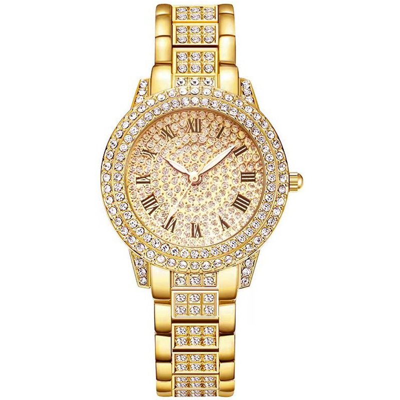 Treasure bowl full of diamonds fashionable womens retro Roman plate leisure Quartz watches