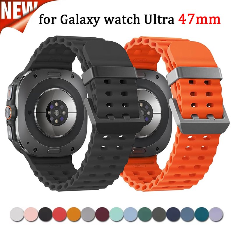 Original Straps for Samsung Galaxy watch Ultra Strap 47mm accessories Silicone Sport Bracelet Correa Galaxy watch 7 Ultra Band