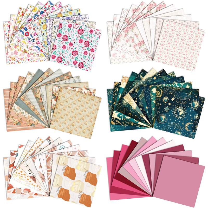 Stationery Sticker 12 Sheets/pack Purple Solid Color Background Paper Simple Solid Color Brick Powder Morandi Valentine's Day Notebook Material Paper