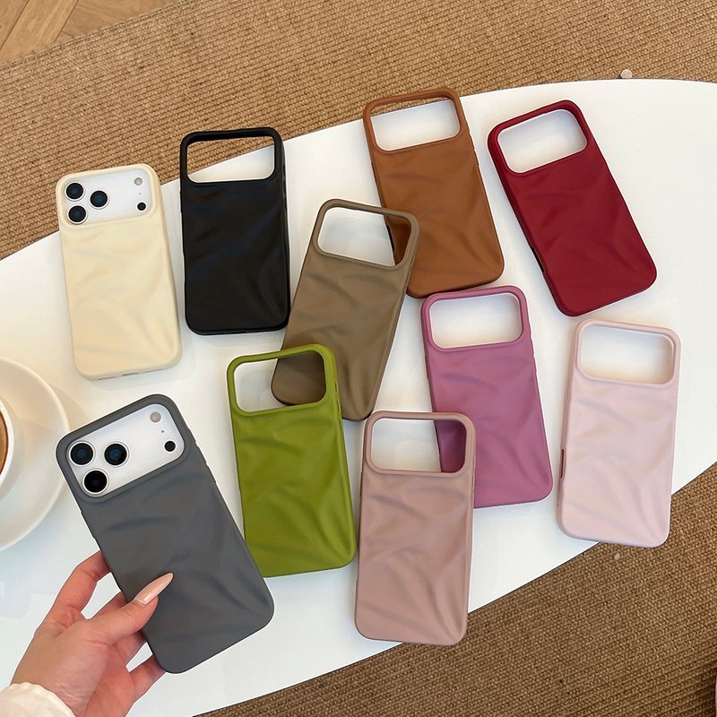 Ripple Texure Wavy Pattern Shockproof Phone For Iphone 11 12 13 14 16 15 17 Pro Max Air 16Plus Protective Matte Cover