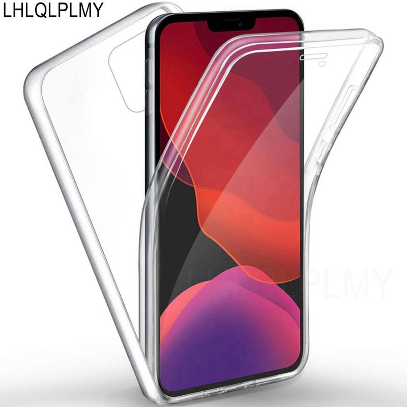Double Sided Clear Case For iPhone 11 Pro Max 14 12 13 Mini X XS XR 15 8 7 Plus SE 2020 Front Back Cover