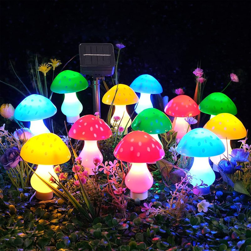 mushroom light outdoor LED solar mushroom light courtyard garden waterproof decorative ground light