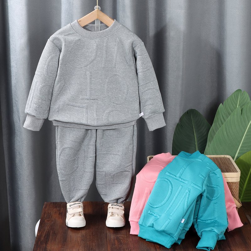 Children's Autumn Suit 2023 New Style Baby Girl Sweater Two Piece Suit Boy Casual Clothes Small And Medium Children's Clothing Trend